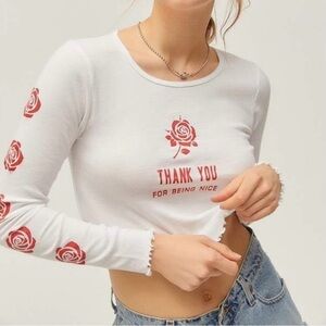 Truly Madly Deeply White Long Sleeve Tee